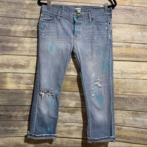 Hollister Paint Splatter Light Wash Crop‎ Jeans Sz7